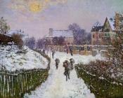 克劳德 莫奈 : Boulevard St Denis, Argenteuil, Snow Effect